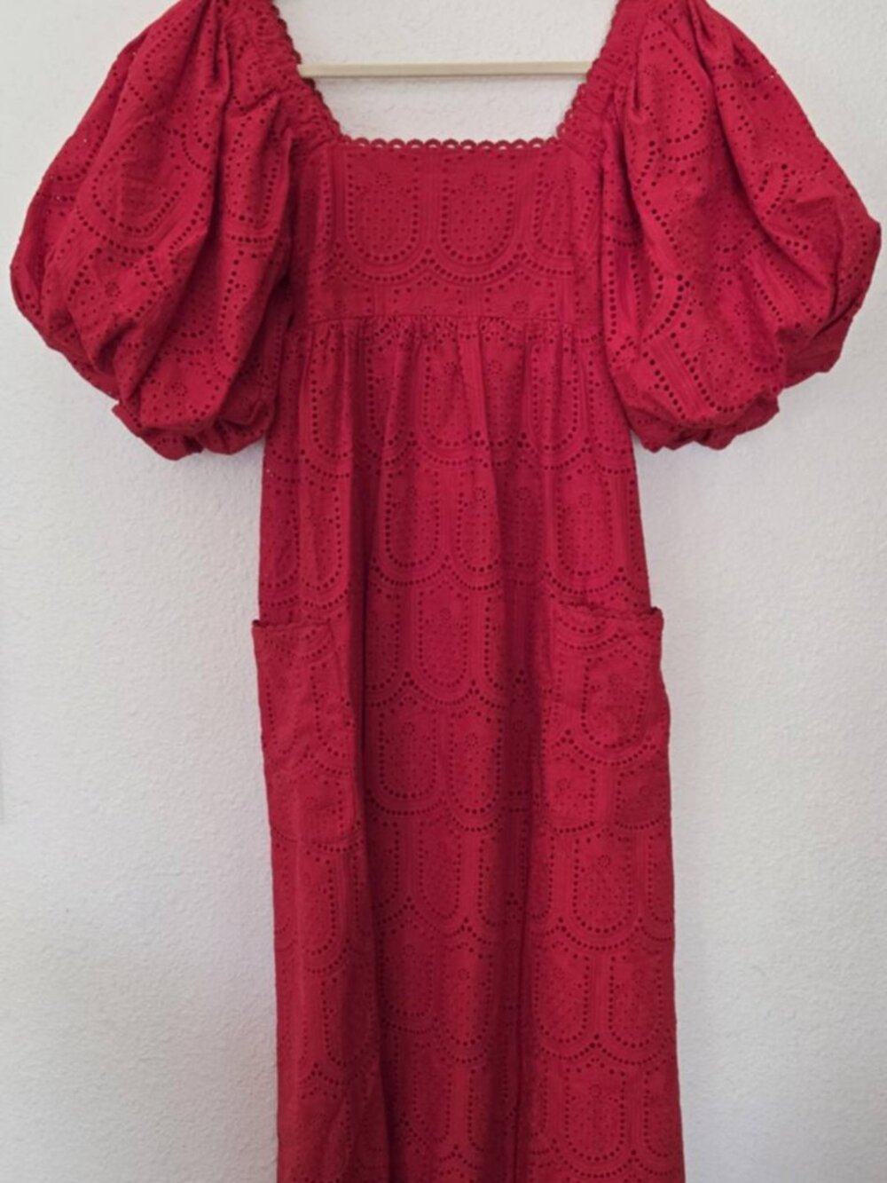 Amazing FARM Rio Red Pineapple Eyelet Maxi Dress in sz XS NWT - Picture 9 of 11